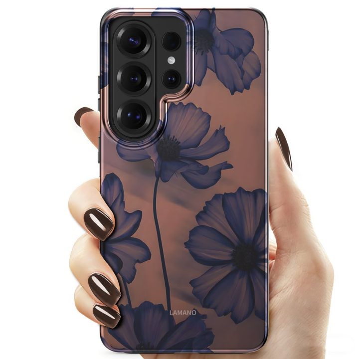 Telefono dėklas Samsung Galaxy S26 Ultra, ruda ir violetinė