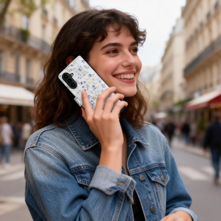 Telefono dėklas skirtas Samsung Galaxy A57 5G, su gėlių raštu