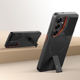 Telefono dėklas Samsung Galaxy S26, juodas ir oranžinis