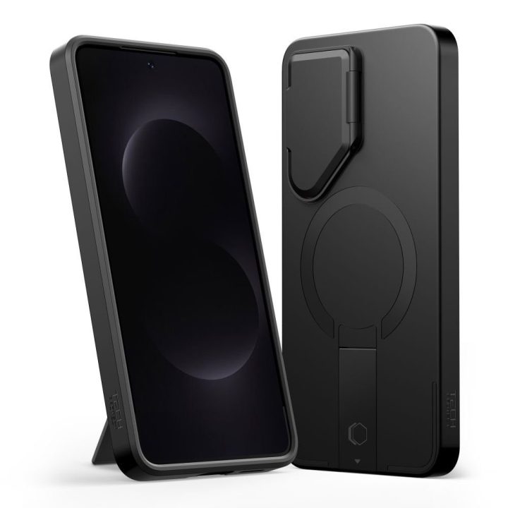 Telefono dėklas Samsung Galaxy S26, juodas ir oranžinis