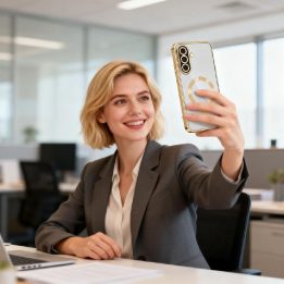 Telefono dėklas MagFlex MagSafe skirtas Samsung Galaxy A37 5G, auksinis