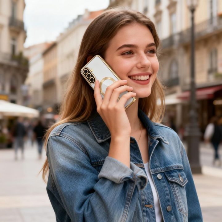 Telefono dėklas MagFlex MagSafe skirtas Samsung Galaxy A37 5G, auksinis