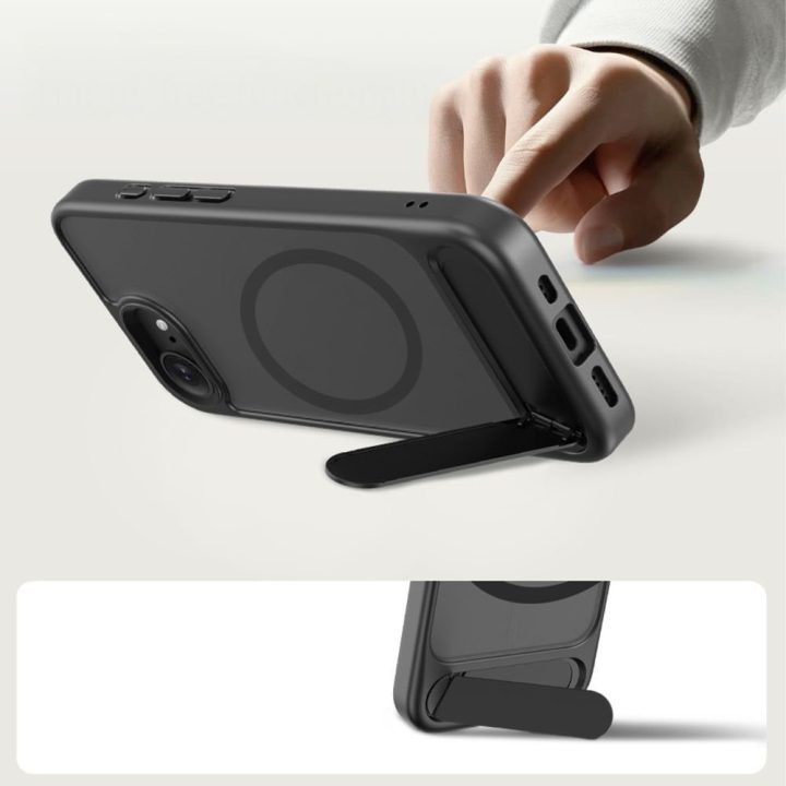 Telefono dėklas iPhone 16E ir 17E, juodas Tech‑Protect