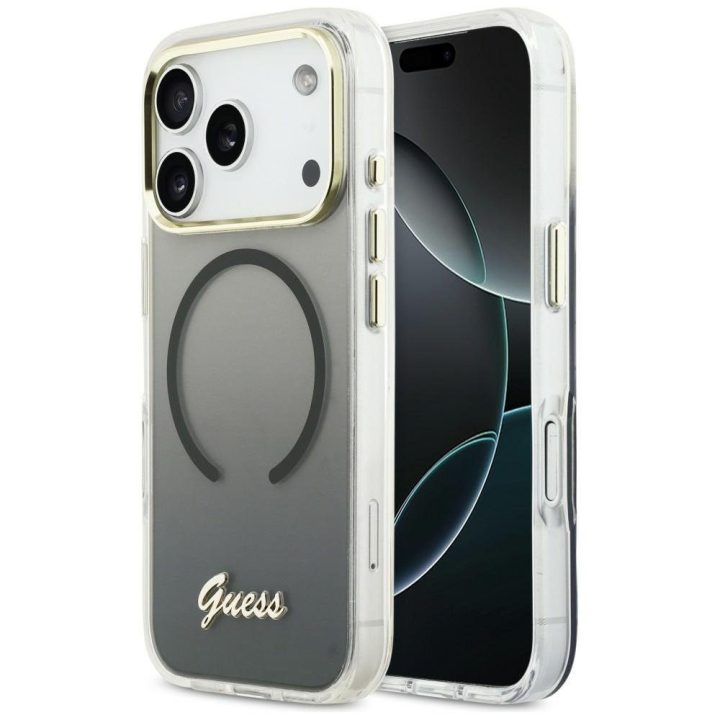 Telefono dėklas MagSafe iPhone 17 Pro, juodas Guess