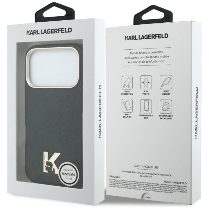 Telefono dėklas MagSafe iPhone 17 Pro, juodas Karl Lagerfeld