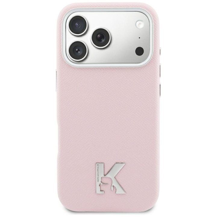 Telefono dėklas iPhone 17, suderinamas su MagSafe, rožinis Karl Lagerfeld