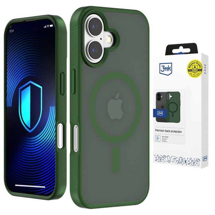 Telefono dėklas 3mk iPhone 16, žalias permatomas