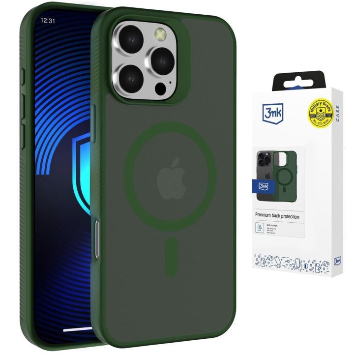 Telefono dėklas iPhone 16 Pro Max, žalia permatoma 3mk