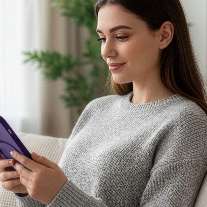 Telefono dėklas iPhone 16 Pro Max, violetinis permatomas 3mk