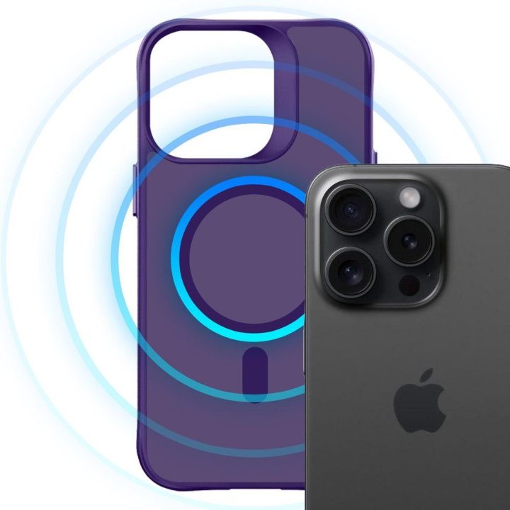 Telefono dėklas iPhone 16 Pro Max, violetinis permatomas 3mk