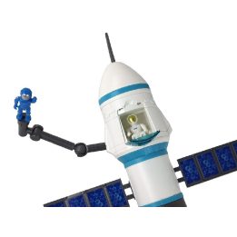 Žaislinė raketa su paleidikliu, 15 elementų, mėlyna