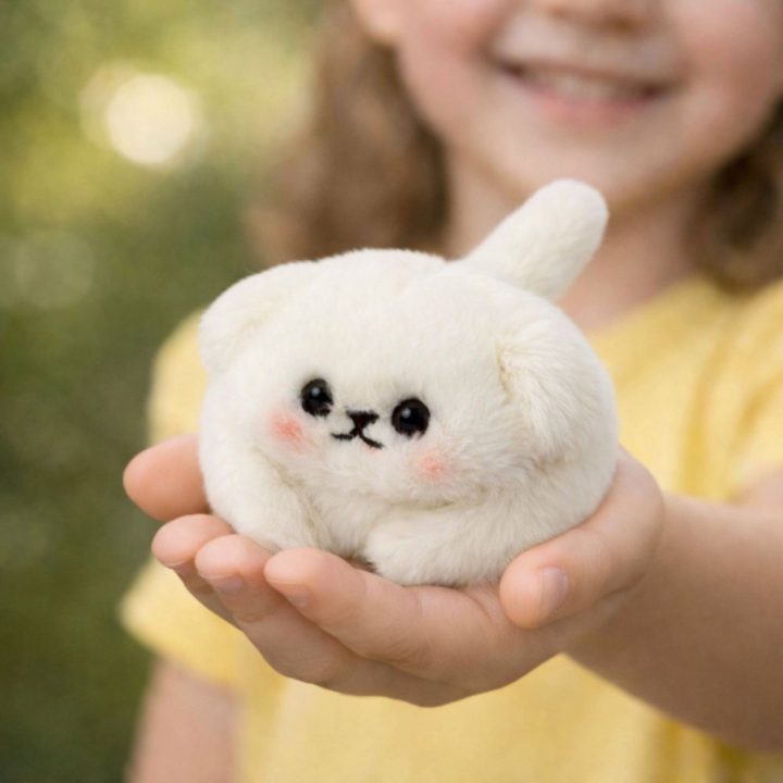 Vaikams ir kūdikiams pliušinis šuniukas raktų pakabukas, balta, 9 cm