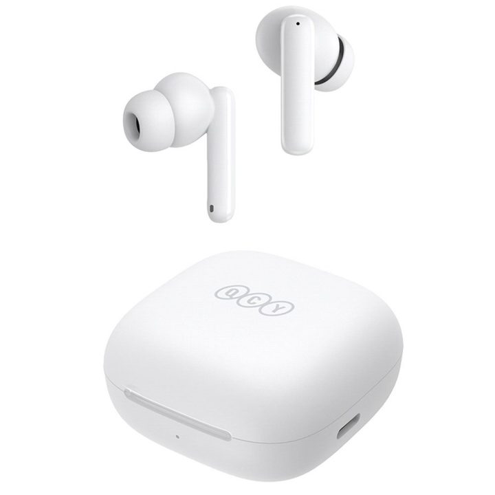 Belaidės in-ear ausinės su ANC ir Bluetooth 5.3, baltos QCY