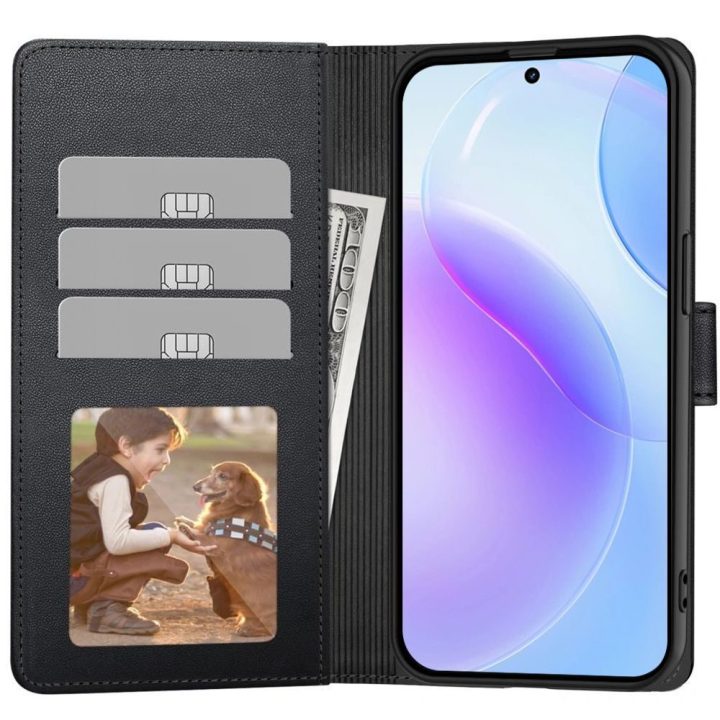 Knyginis dėklas Samsung Galaxy A36 / A56 / A37 5G, juodas, iš dirbtinės odos Tech-Protect