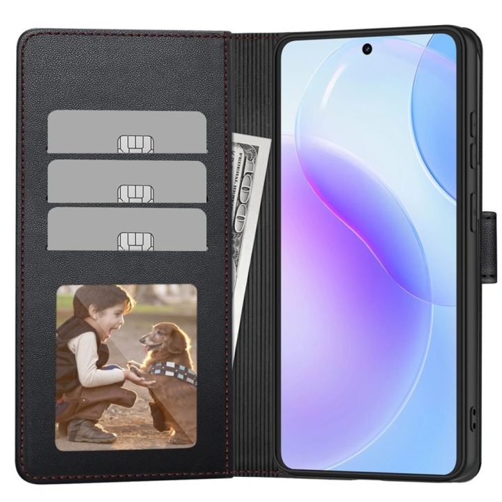 Dėklas-piniginė Samsung Galaxy A57 5G, juoda ir raudona, Tech-Protect