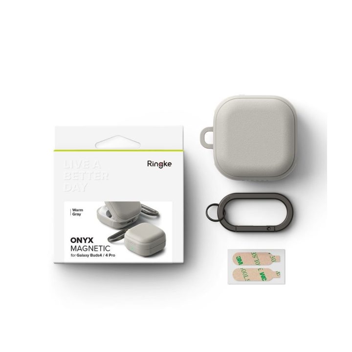 Apsauginis dėklas Samsung Galaxy Buds 4 / Buds 4 Pro, MagSafe, su karabinu – Ringke