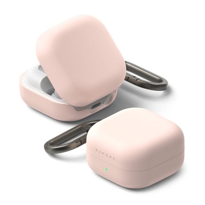 Silikoninis dėklas Samsung Galaxy Buds 4 / Buds 4 Pro, rožinė Ringke