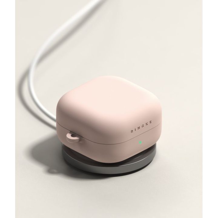 Silikoninis dėklas Samsung Galaxy Buds 4 / Buds 4 Pro, rožinė Ringke