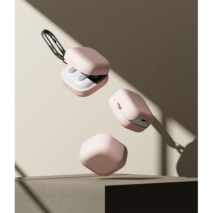 Silikoninis dėklas Samsung Galaxy Buds 4 / Buds 4 Pro, rožinė Ringke