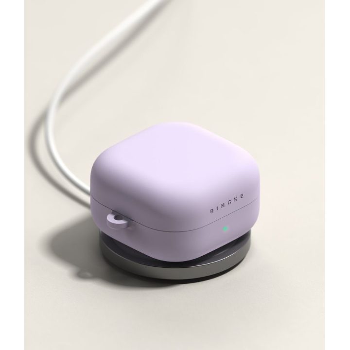 Silikoninis dėklas Samsung Galaxy Buds 4 / Buds 4 Pro, šviesiai violetinis Ringke