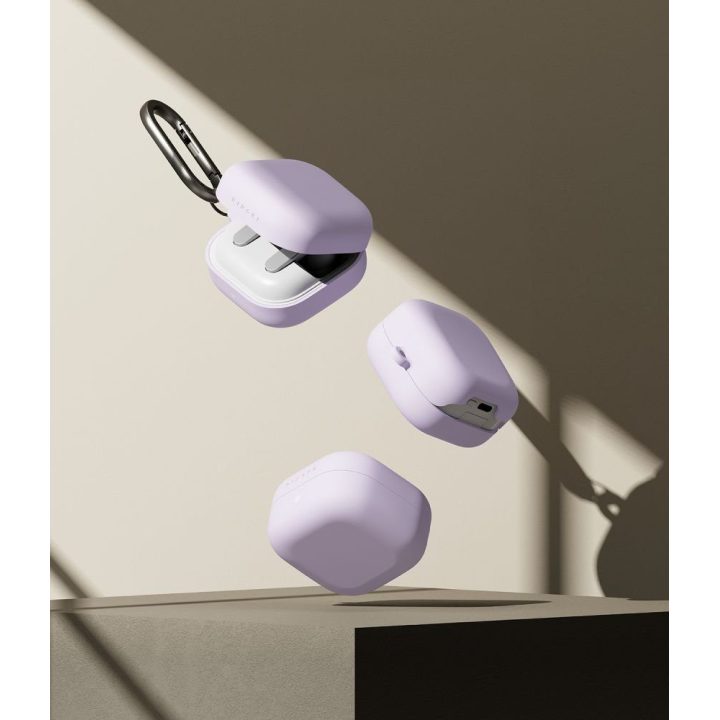 Silikoninis dėklas Samsung Galaxy Buds 4 / Buds 4 Pro, šviesiai violetinis Ringke