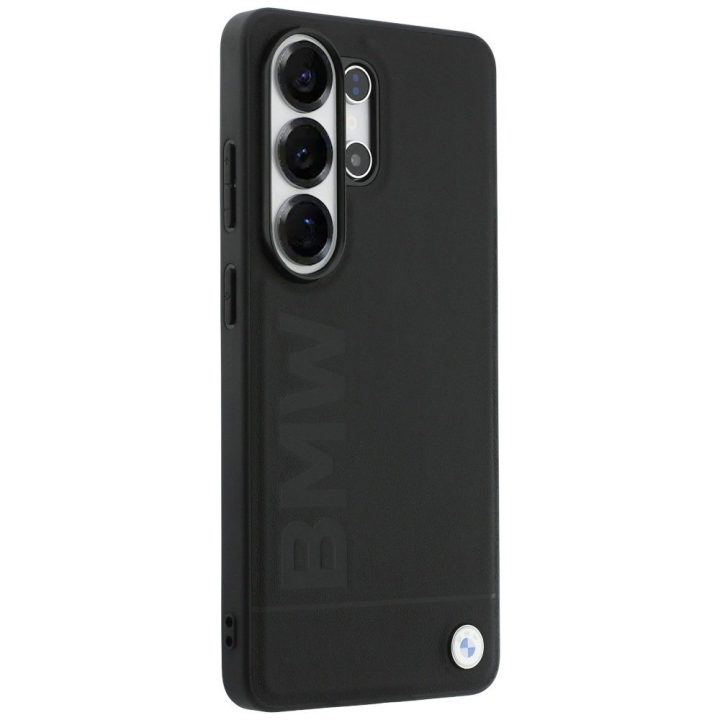 Dėklas Samsung Galaxy S26 Ultra iš natūralios odos, juodas – BMW Leather Hot Stamp