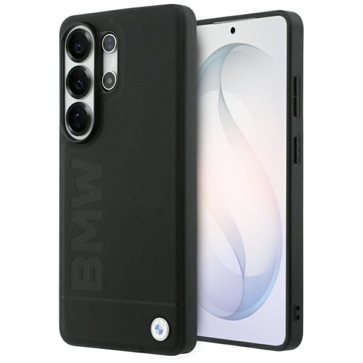 Dėklas Samsung Galaxy S26 Ultra iš natūralios odos, juodas – BMW Leather Hot Stamp
