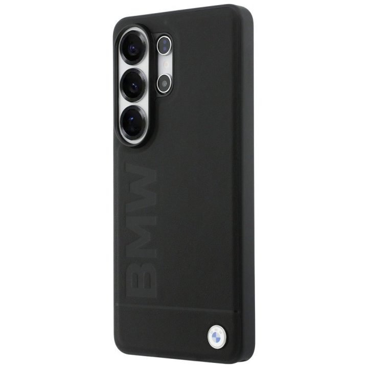 Dėklas Samsung Galaxy S26 Ultra iš natūralios odos, juodas – BMW Leather Hot Stamp
