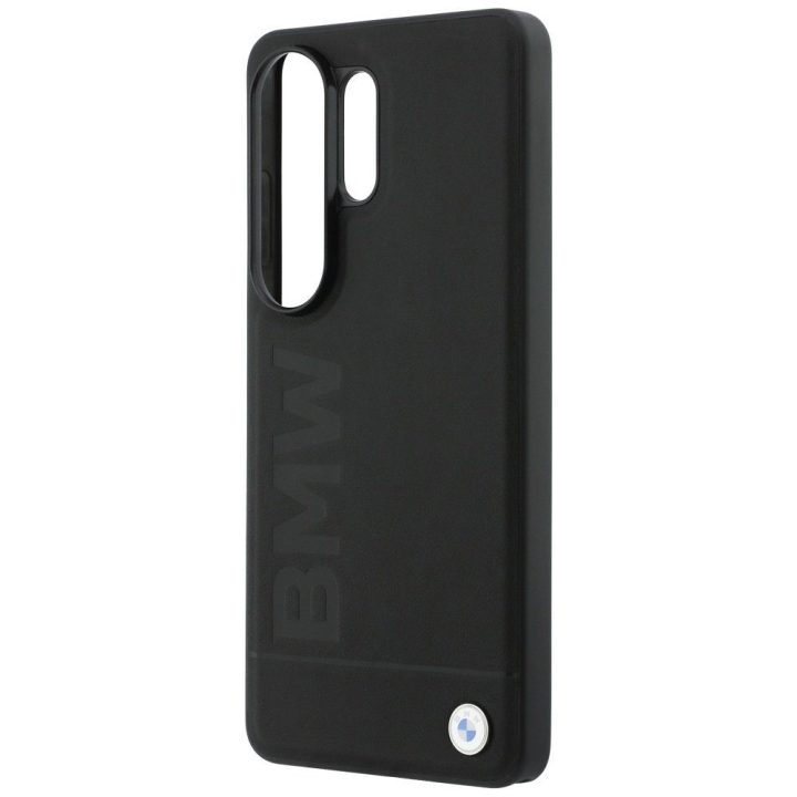 Dėklas Samsung Galaxy S26 Ultra iš natūralios odos, juodas – BMW Leather Hot Stamp
