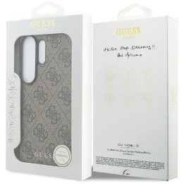 Kietas dėklas Samsung Galaxy S26 Ultra, rudos spalvos Guess 4G Classic