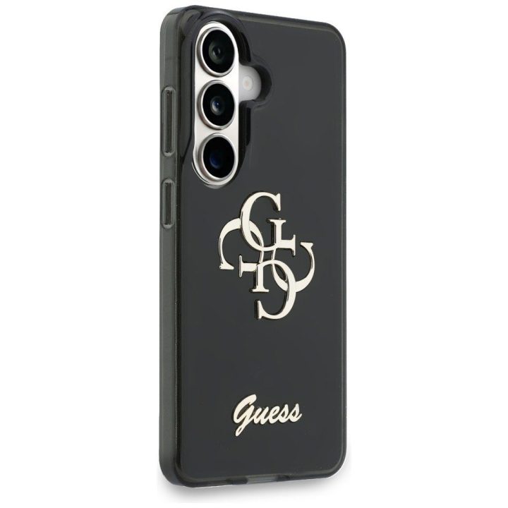 Guess IML Big Metal 4G Script dėklas Samsung Galaxy S26, juodas