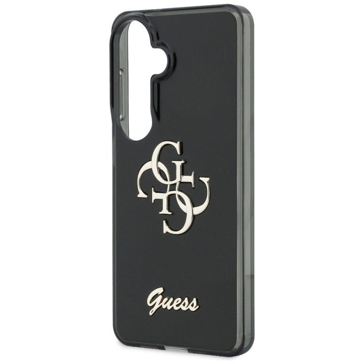 Guess IML Big Metal 4G Script dėklas Samsung Galaxy S26, juodas