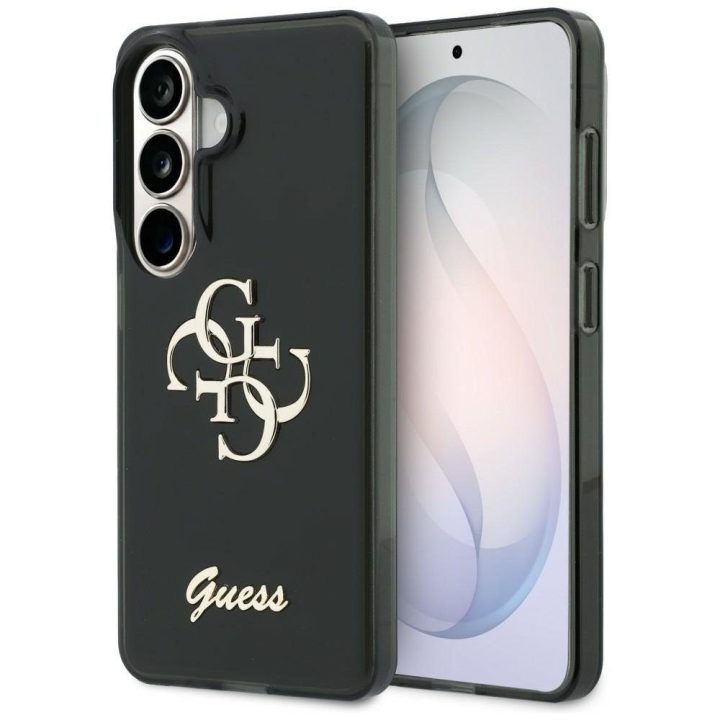 Guess IML Big Metal 4G Script dėklas Samsung Galaxy S26, juodas