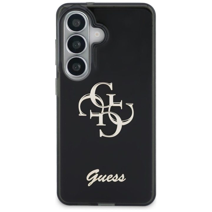 Guess IML Big Metal 4G Script dėklas Samsung Galaxy S26, juodas