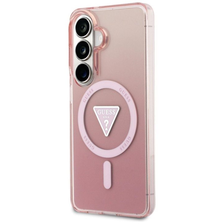 Apsauginis dėklas Samsung Galaxy S26, suderinamas su MagSafe, rožinis – Guess