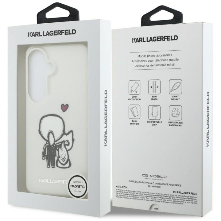 Karl Lagerfeld apsauginis dėklas Samsung Galaxy S26 MagSafe, skaidrus