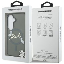 MagSafe dėklas Samsung Galaxy S26, juodas, Karl Lagerfeld IML KC Script