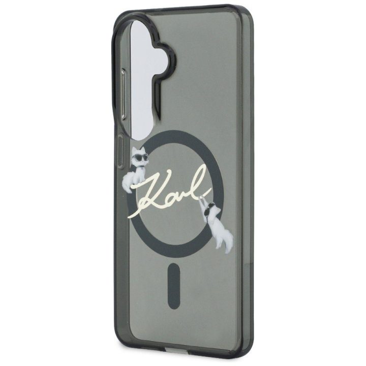MagSafe dėklas Samsung Galaxy S26, juodas, Karl Lagerfeld IML KC Script