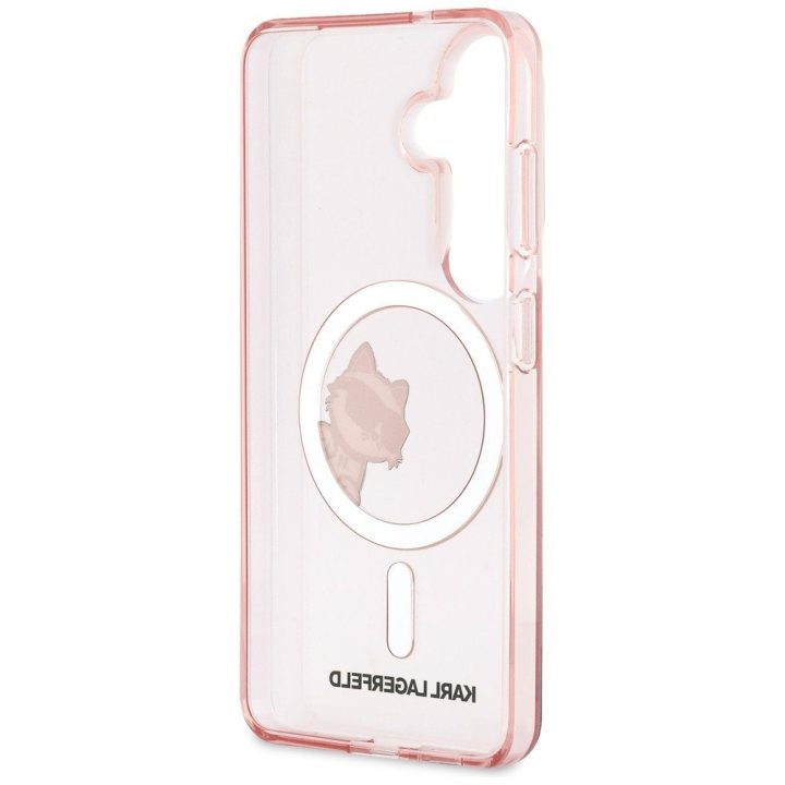 Karl Lagerfeld Peekaboo Choupette apsauginis dėklas Samsung Galaxy S26, rožinis