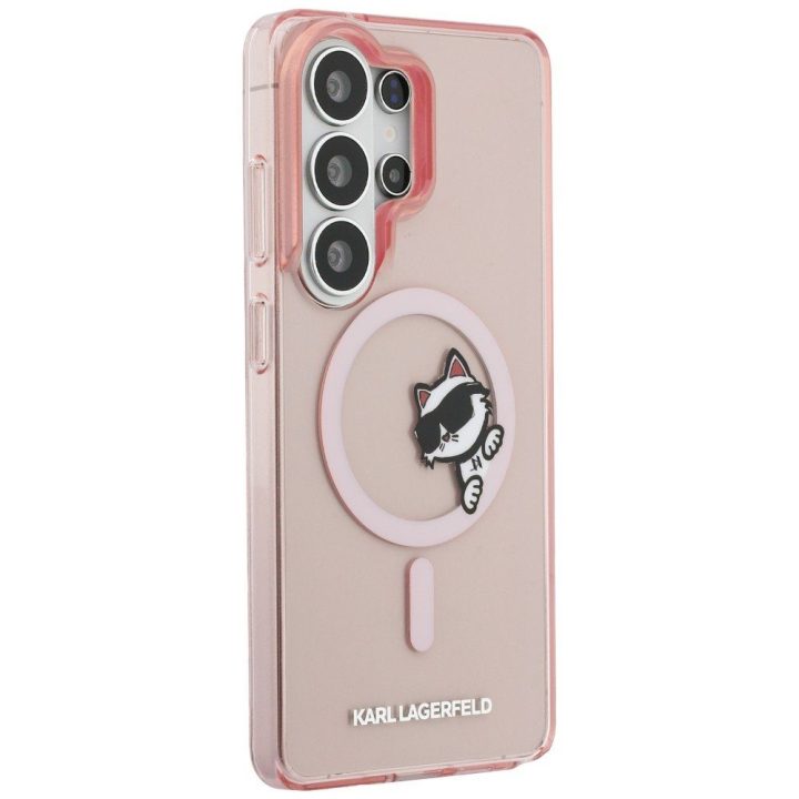 Karl Lagerfeld IML Peekaboo Choupette MagSafe dėklas Samsung Galaxy S26 Ultra, rožinis