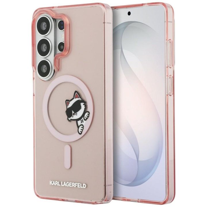Karl Lagerfeld IML Peekaboo Choupette MagSafe dėklas Samsung Galaxy S26 Ultra, rožinis