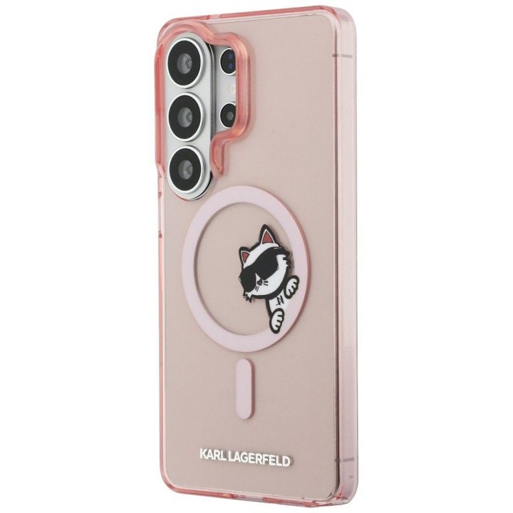 Karl Lagerfeld IML Peekaboo Choupette MagSafe dėklas Samsung Galaxy S26 Ultra, rožinis