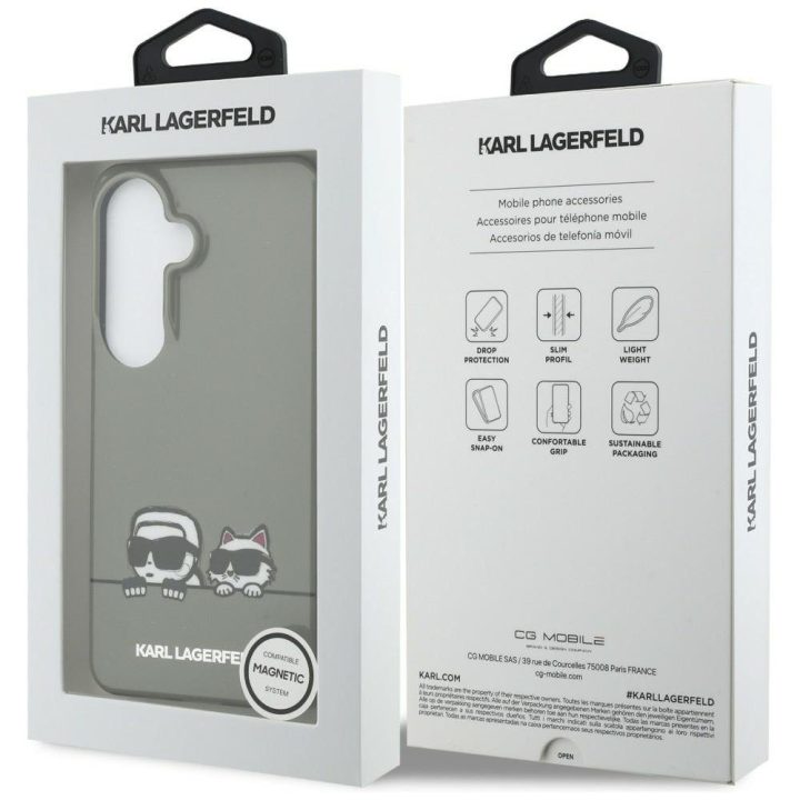 Karl Lagerfeld Peekaboo MagSafe dėklas Samsung Galaxy S26, juodas
