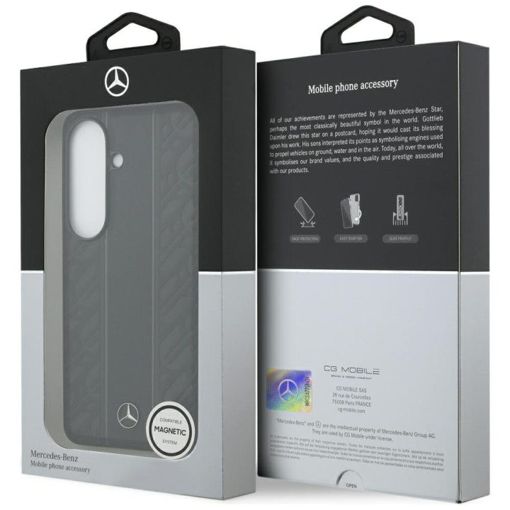 Mercedes-Benz Laurel Leaves MagSafe dėklas Samsung Galaxy S26, juodas