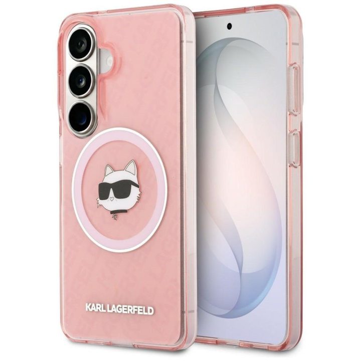 Karl Lagerfeld MagSafe dėklas Samsung Galaxy S26, rožinės spalvos
