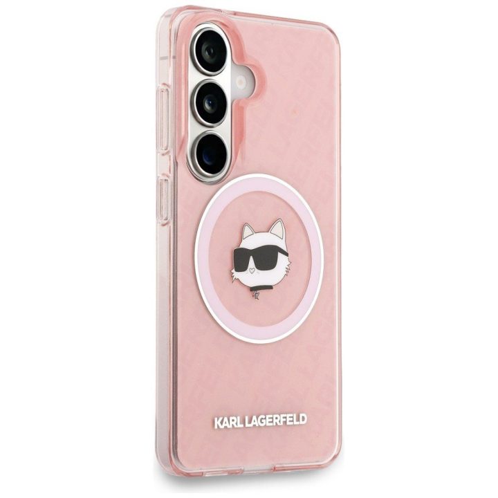 Karl Lagerfeld MagSafe dėklas Samsung Galaxy S26, rožinės spalvos