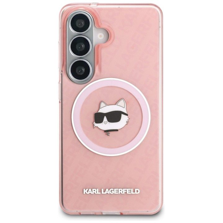 Karl Lagerfeld MagSafe dėklas Samsung Galaxy S26, rožinės spalvos