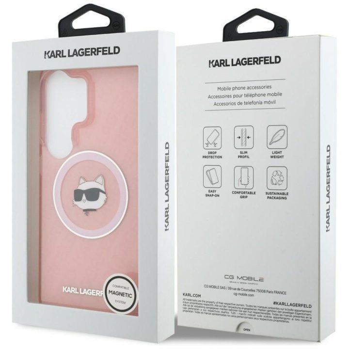 Karl Lagerfeld IML Choupette dėklas Samsung Galaxy S26 Ultra – rožinis