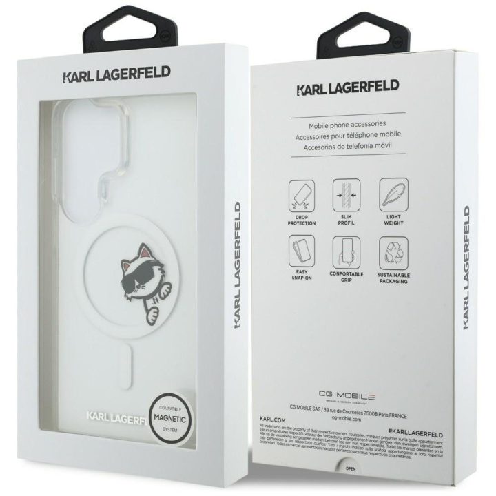 Karl Lagerfeld MagSafe dėklas Samsung Galaxy S26 Ultra, skaidrus