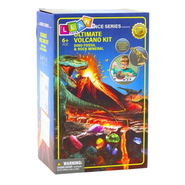 Vaikiškas edukacinis rinkinys: vulkanas ir dinozaurai